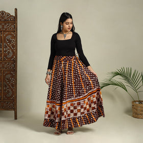 Buy Hand Batik Print Running Stitch Cotton Long Skirt