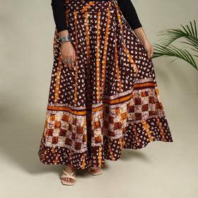 Buy Hand Batik Print Running Stitch Cotton Long Skirt