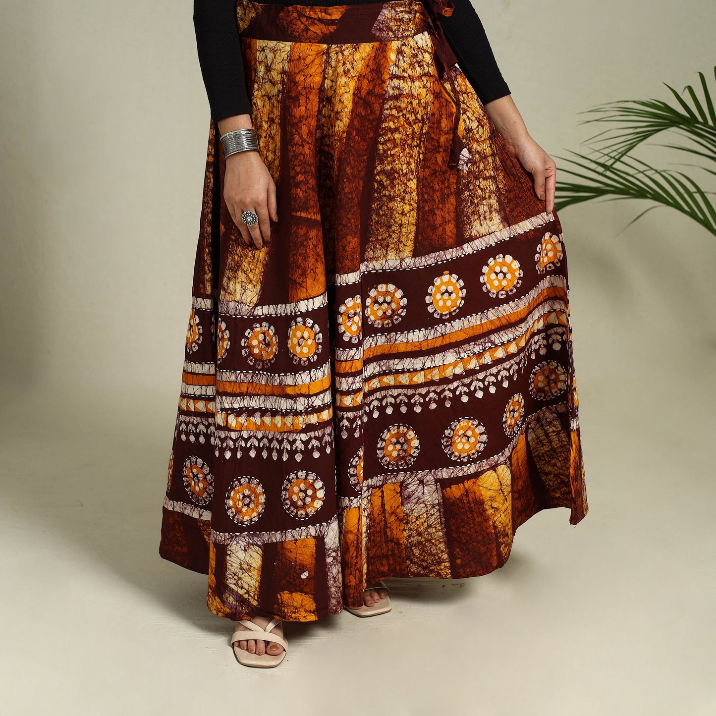 Buy Hand Batik Print Running Stitch Cotton Long Skirt