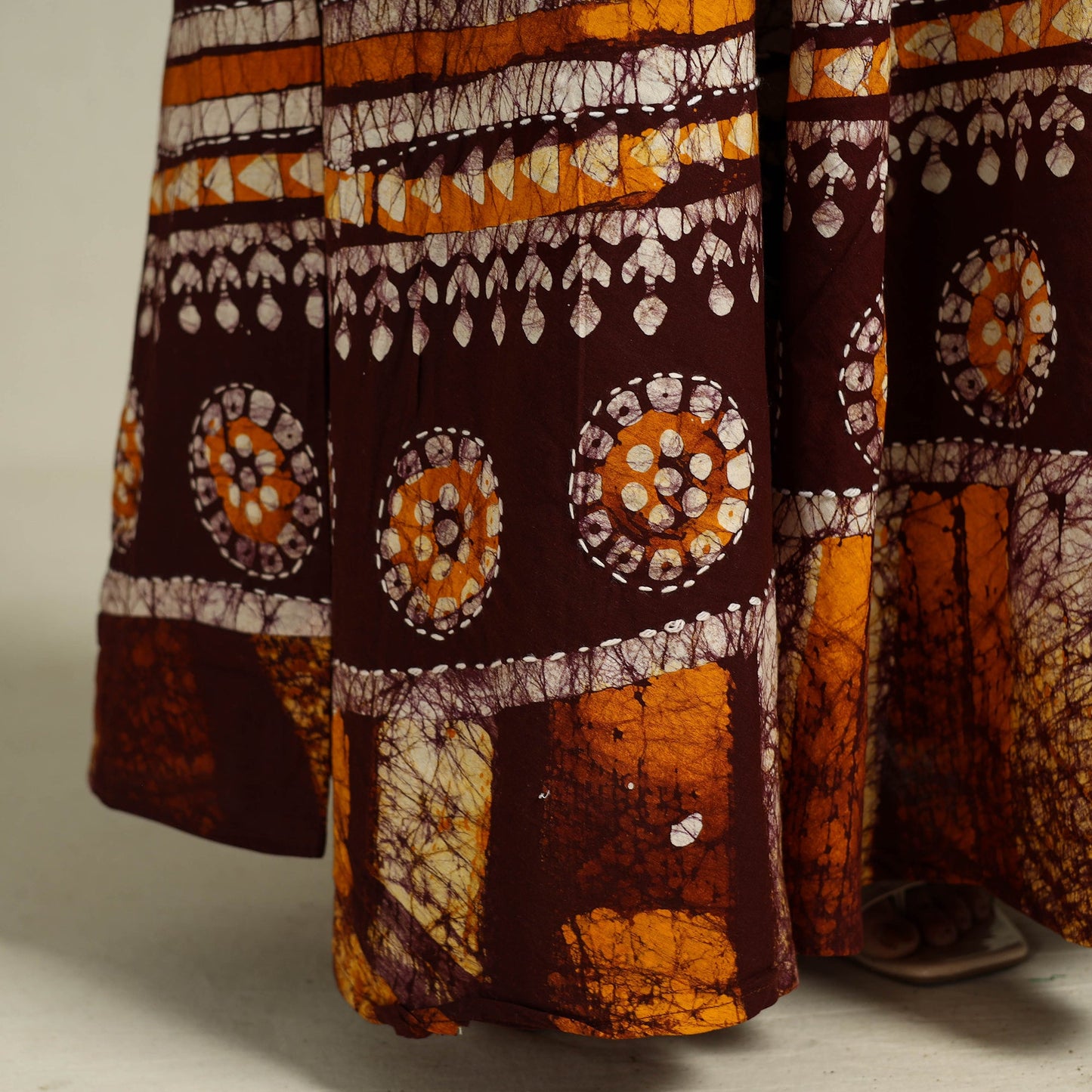 Buy Hand Batik Print Running Stitch Cotton Long Skirt