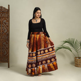Buy Hand Batik Print Running Stitch Cotton Long Skirt