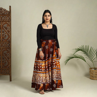Buy Hand Batik Print Running Stitch Cotton Long Skirt