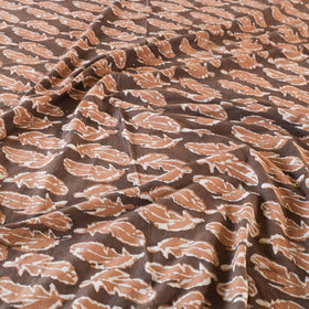 Brown -Block Art Print Cotton Double Bindaas Bed Sheet (110 x 93 in)