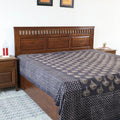 Brown - Block Art Print Cotton Double Bindaas Bed Sheet (110 x 93 in)