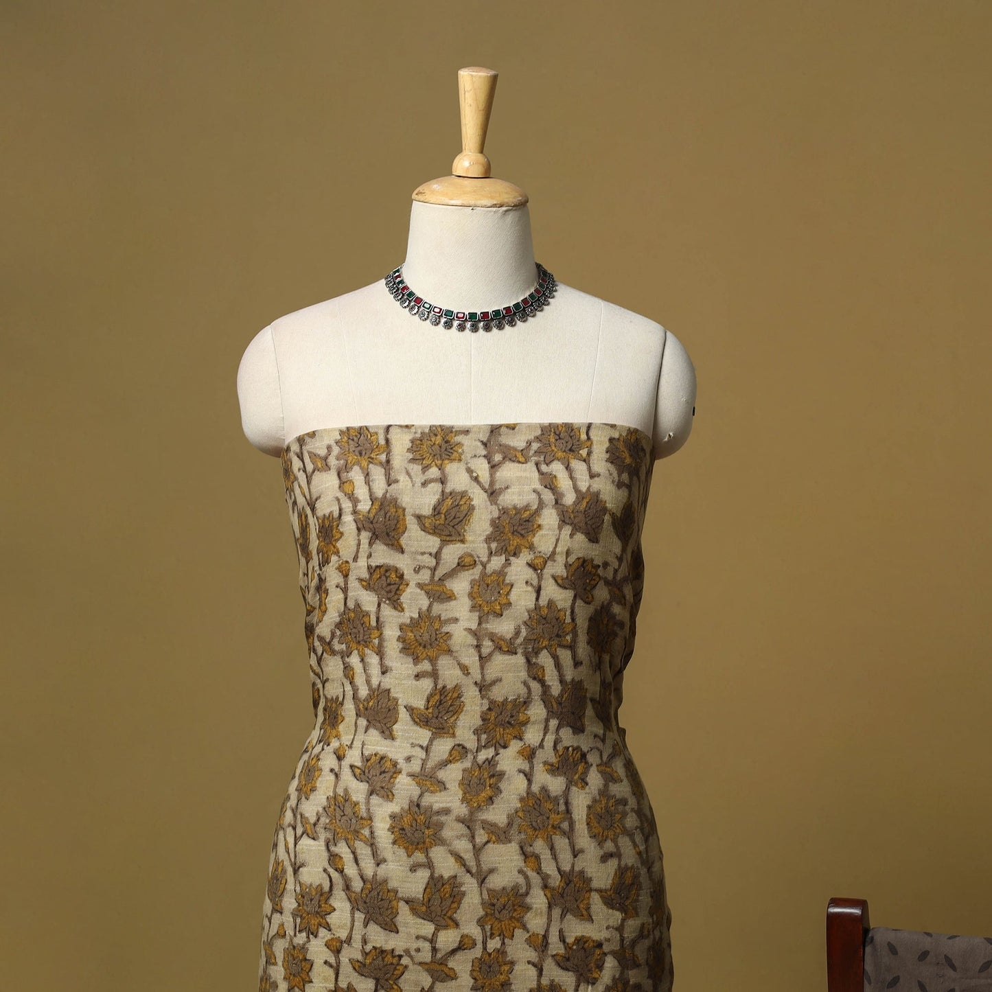 Hand bagru linen 3pc unstitched dress material 13