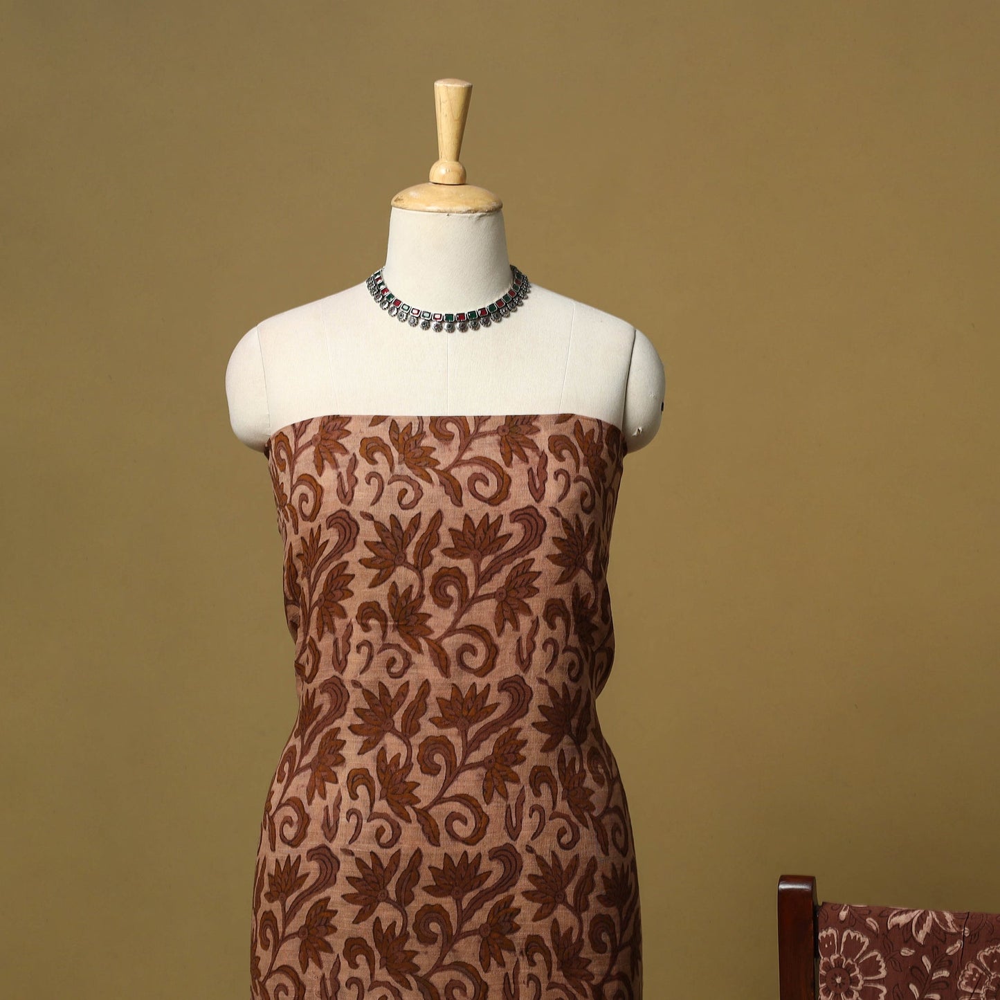 Hand bagru linen 3pc unstitched dress material 14