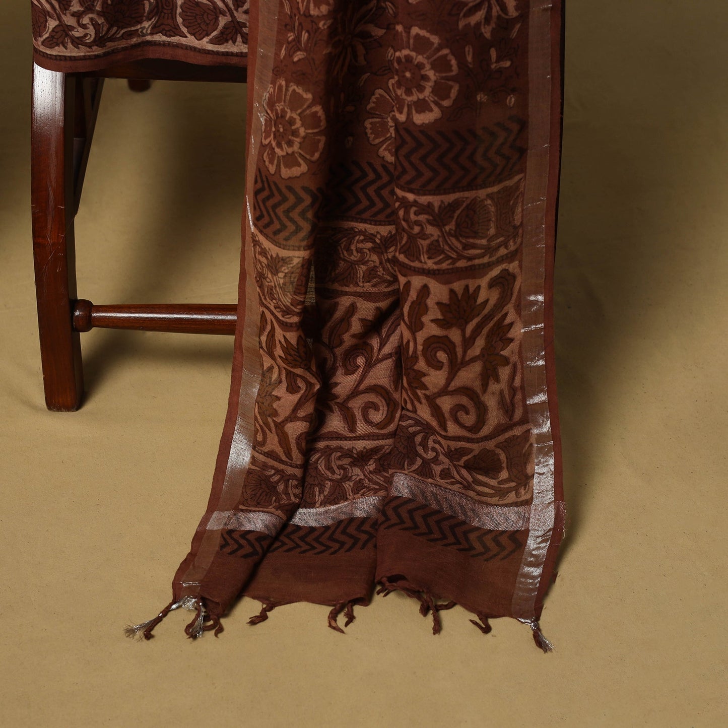Hand bagru linen 3pc unstitched dress material 14