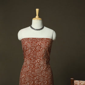Hand batik cotton 3pc unstitched dress material 01