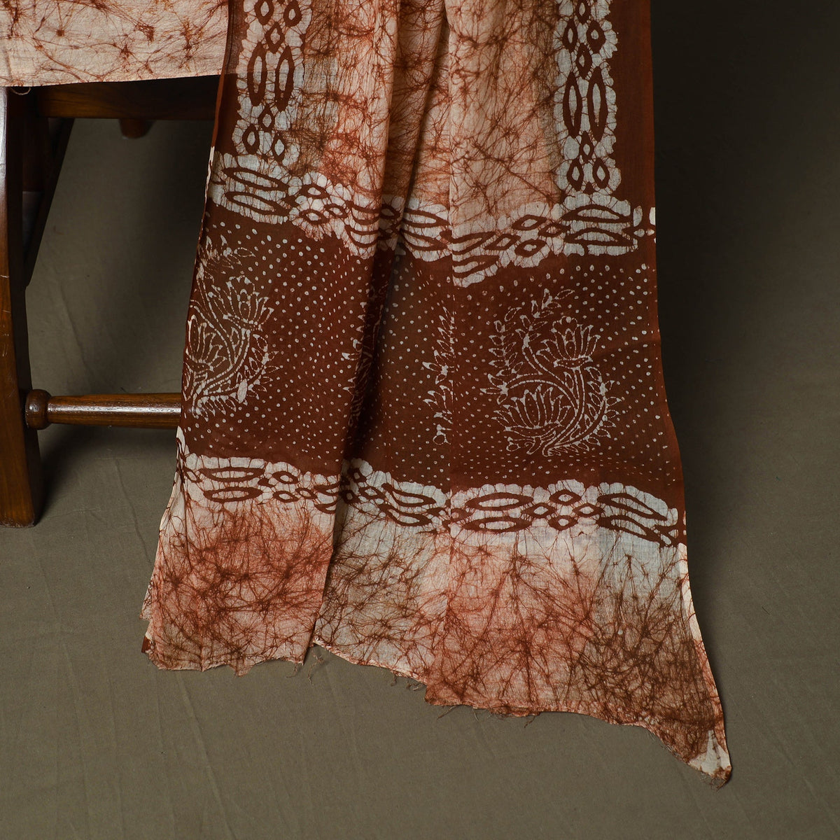 Hand batik cotton 3pc unstitched dress material 09