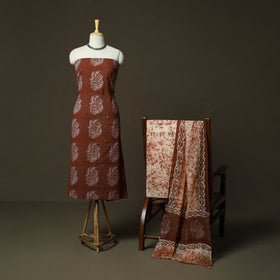 Hand batik cotton 3pc unstitched dress material 09