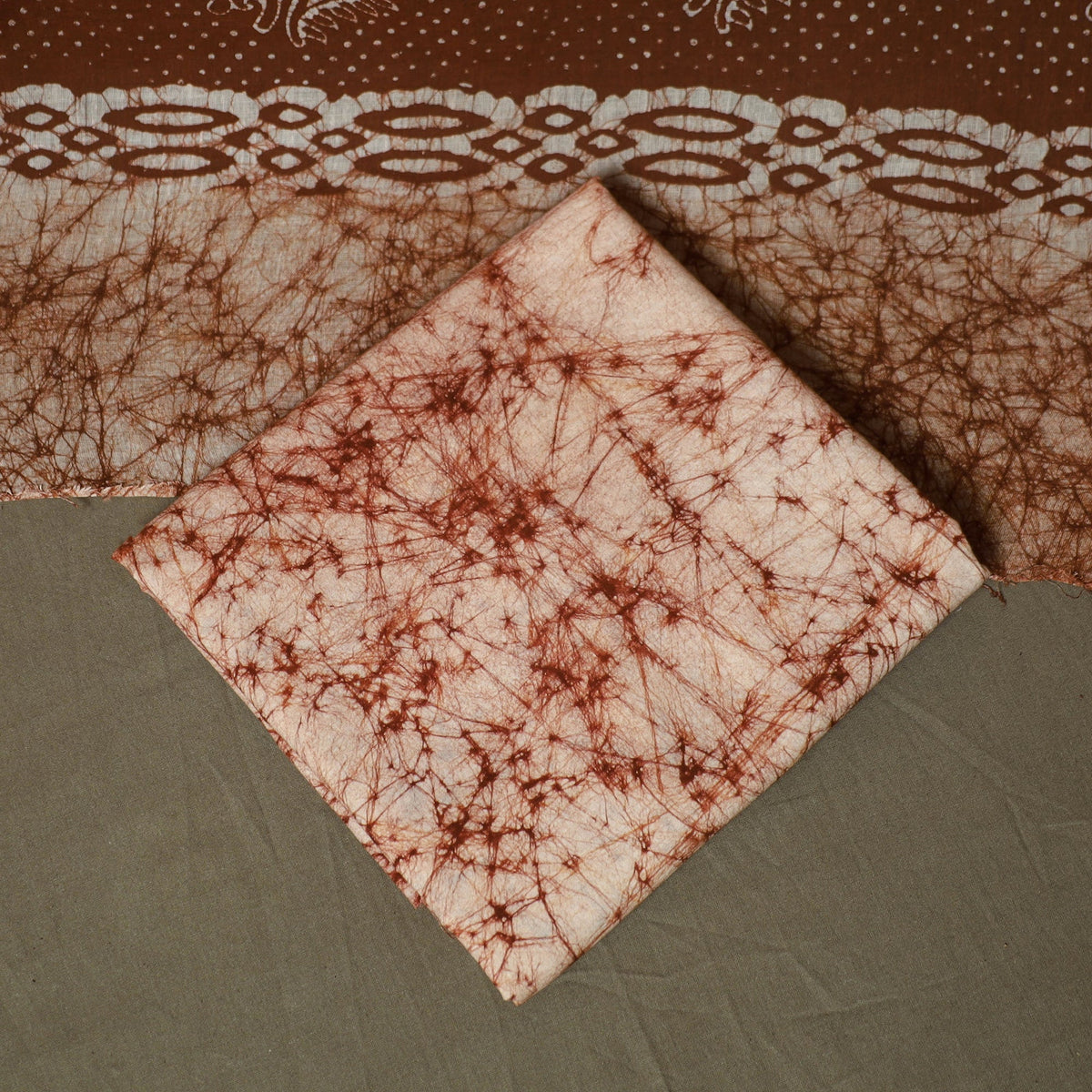 Hand batik cotton 3pc unstitched dress material 09