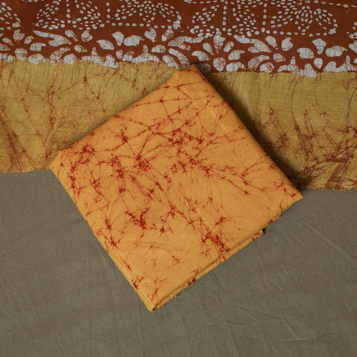 Hand batik cotton 3pc unstitched dress material 12