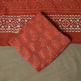 Hand block batik print cotton 3pc unstitched dress material