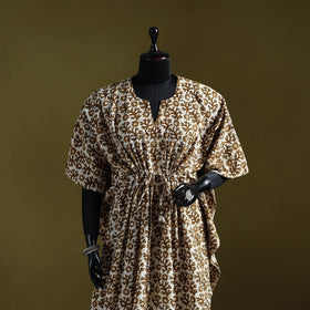 Hand batik cotton long kaftan 05 - handcrafted
