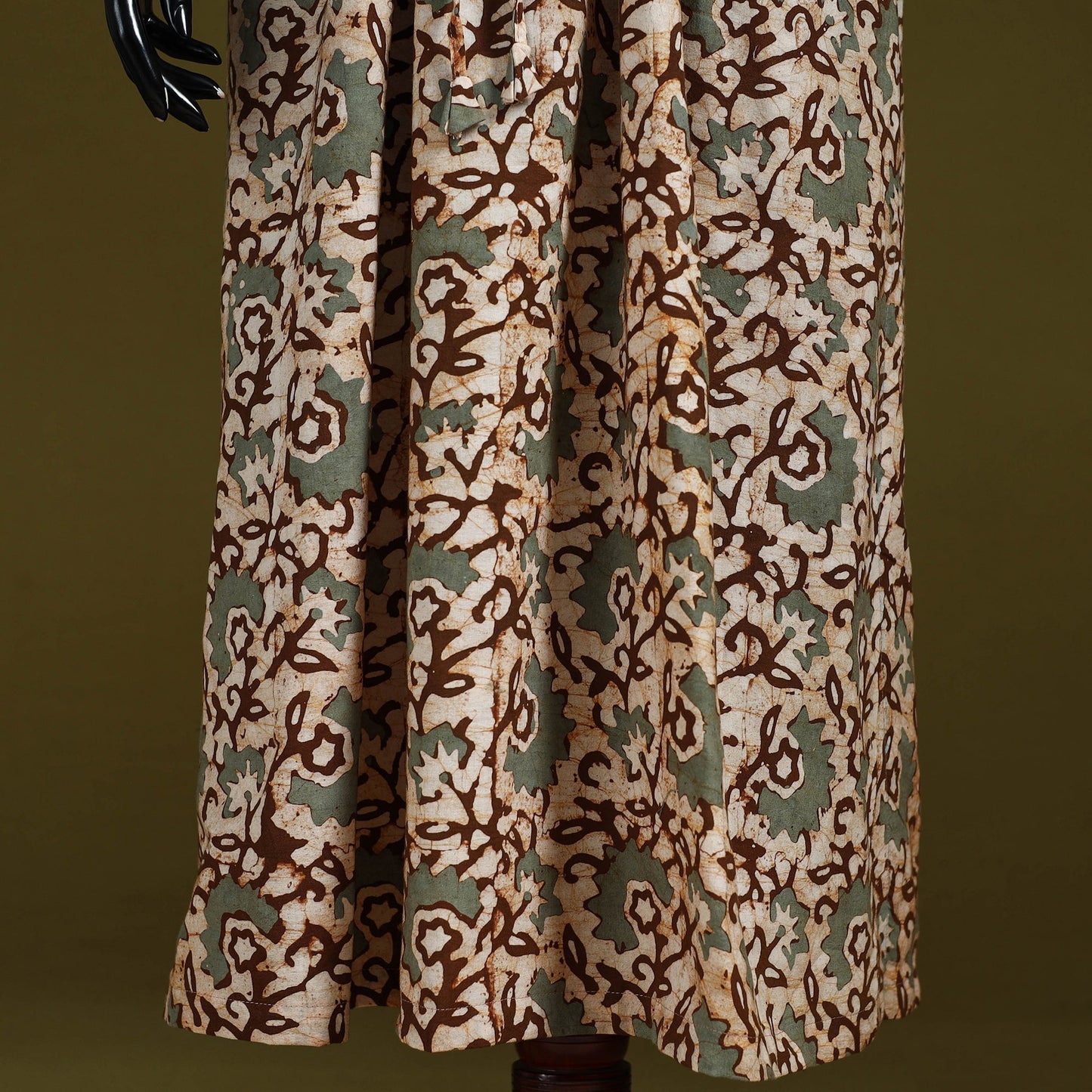 Hand batik cotton long kaftan 10 - handcrafted