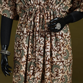 Hand batik cotton long kaftan 10 - handcrafted