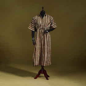 Hand batik cotton long kaftan 31 - handcrafted