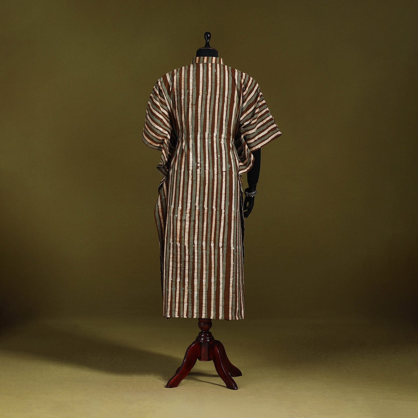 Hand batik cotton long kaftan 31 - handcrafted