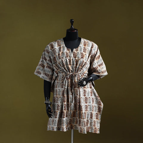 Hand batik cotton medium kaftan 39 - handcrafted