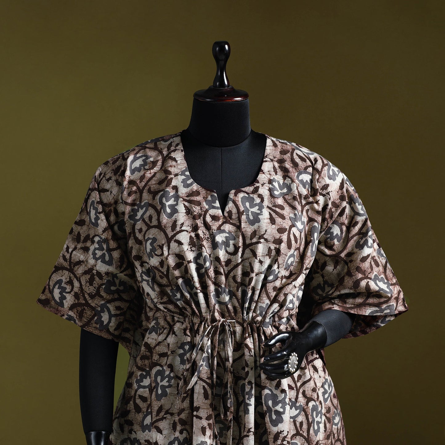 Hand batik cotton medium kaftan 46 - handcrafted