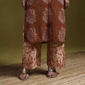 Hand block batik print cotton suit set with dupatta