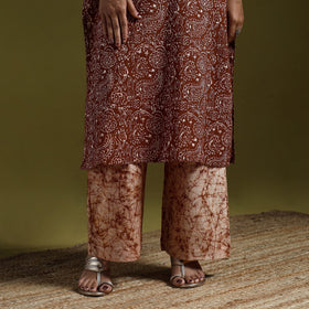 Hand block batik print cotton suit set with dupatta