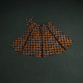 Hand block batik print cotton wrap around skirt 01