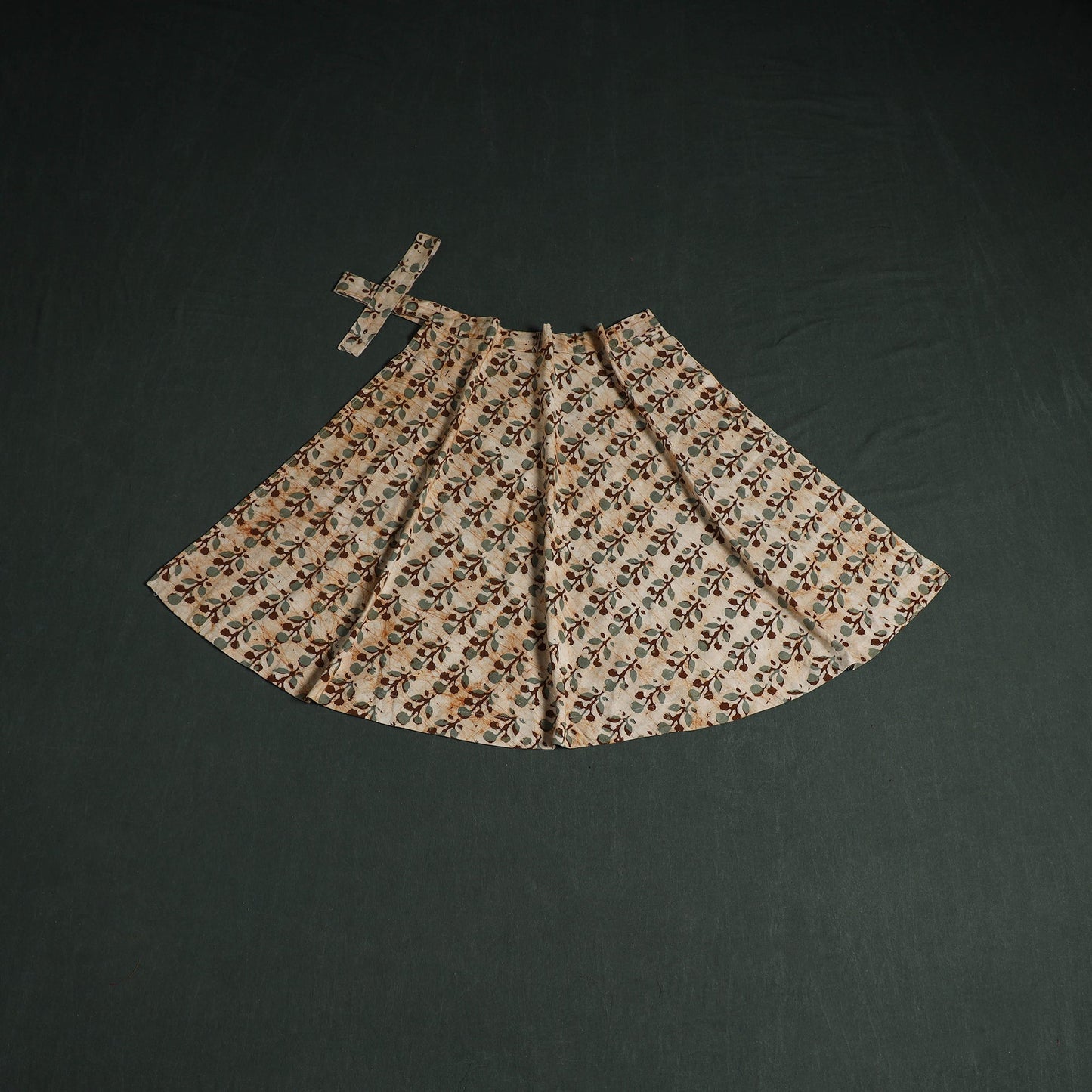Hand block batik print cotton wrap around skirt 20