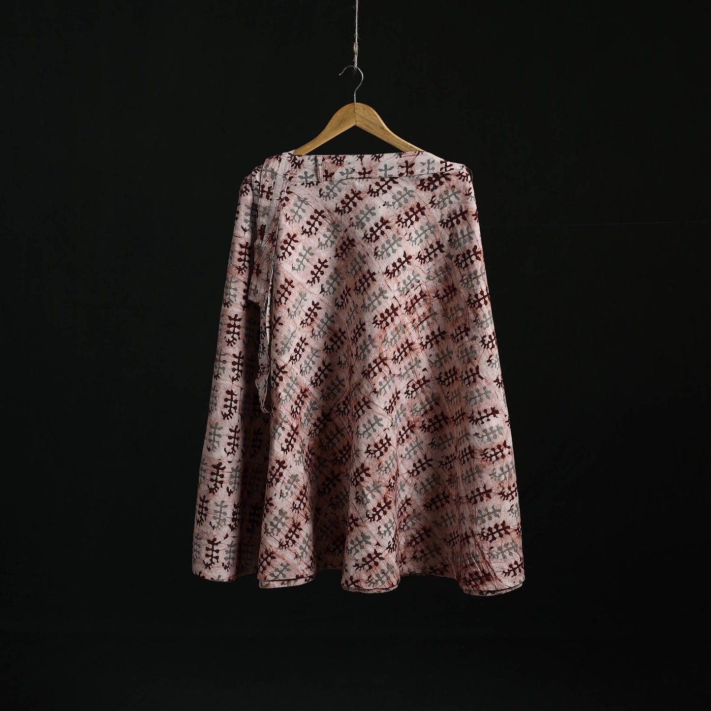 Hand block batik print cotton wrap around skirt 38