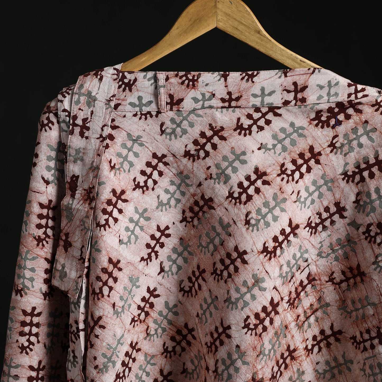 Hand block batik print cotton wrap around skirt 38