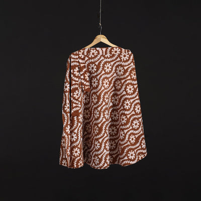 Hand batik cotton wrap around skirt 88 - handcrafted