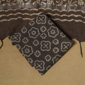 Hand batik linen 3pc unstitched dress material 35