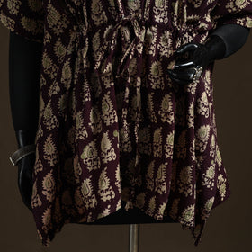 Hand block batik print patchwork cotton kaftan (short) 37