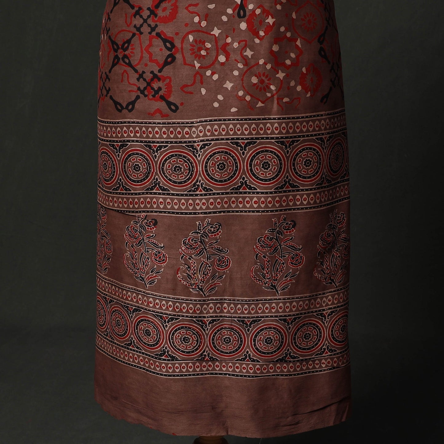 Hand block print chanderi silk natural dyed ajrakh 2pc