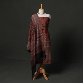 Hand block print chanderi silk natural dyed ajrakh 2pc