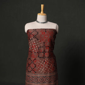 Hand block print chanderi silk natural dyed ajrakh 2pc