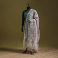 Hand chanderi silk sanganeri floral dupatta 42 - handcrafted