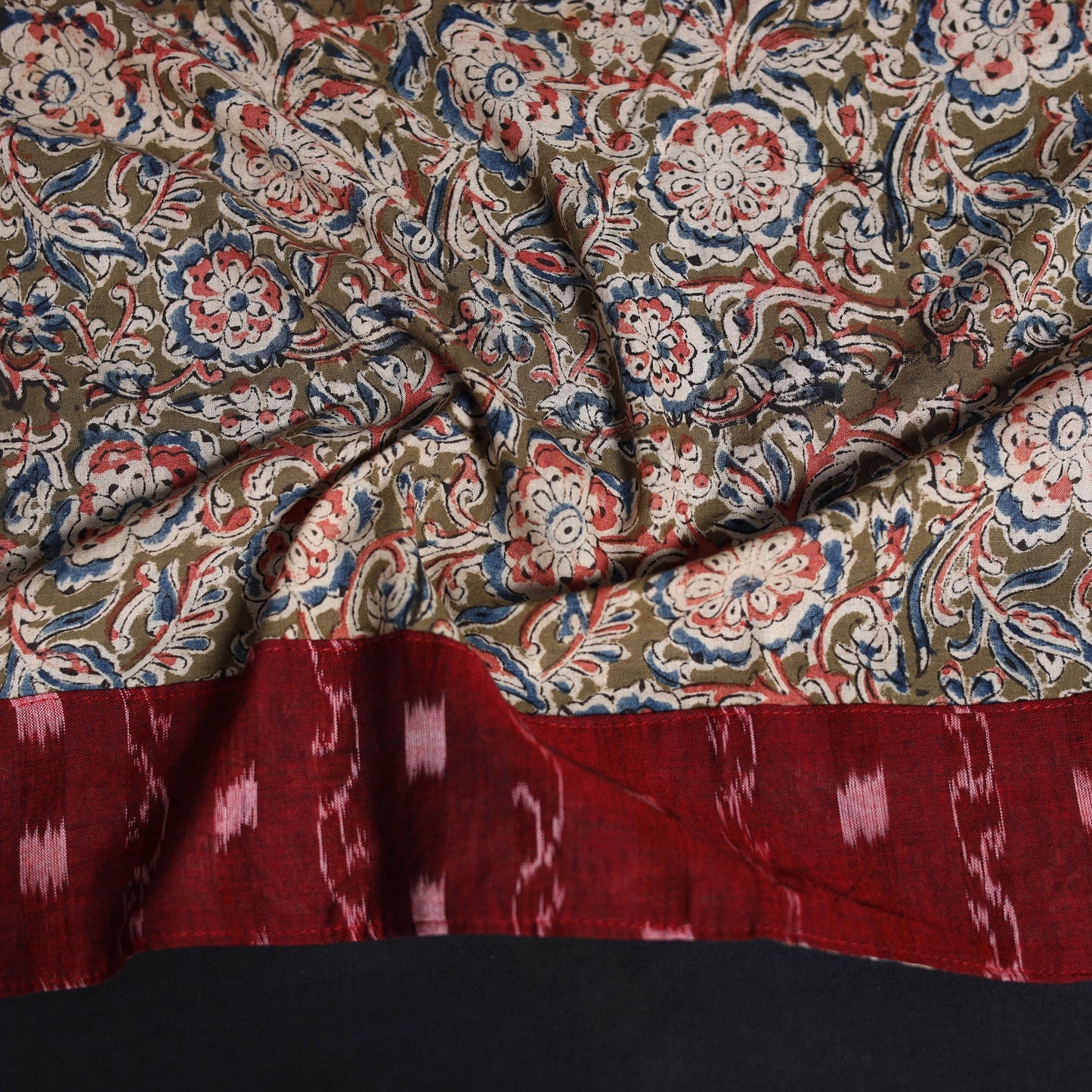 Hand block print cotton kalamkari blouse piece 50