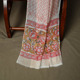 Hand block print cotton sanganeri 3pc unstitched dress