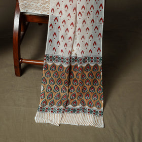 Hand block print cotton sanganeri 3pc unstitched dress