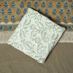 Hand block print cotton sanganeri 3pc unstitched dress