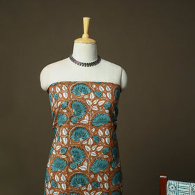 Hand block print cotton sanganeri 3pc unstitched dress