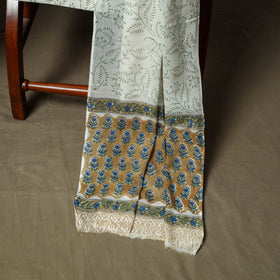 Hand block print cotton sanganeri 3pc unstitched dress