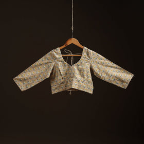 Brown - hand cotton sanganeri readymade blouse 02