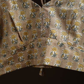 Brown - hand cotton sanganeri readymade blouse 02