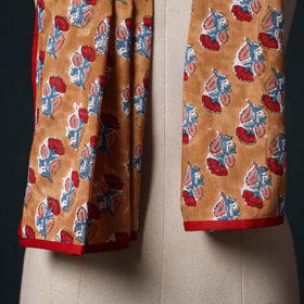 Hand block print cotton sanganeri stole 14 - handcrafted