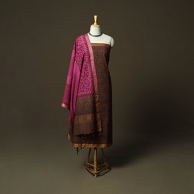 Hand block print mangalagiri cotton 3pc unstitched dress