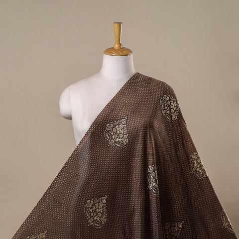 Hand natural dyed chanderi silk fabric 01 - handcrafted