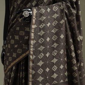Hand block print natural dyed chanderi silk akola saree 07
