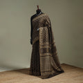 Hand block print natural dyed chanderi silk akola saree 12